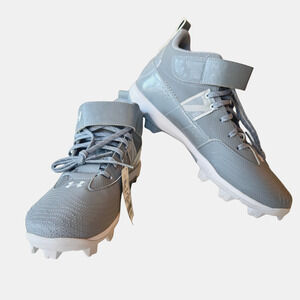 New Under Armour UA Bryce Harper 7 Baseball Cleats Mid Gray/White Size 10.5